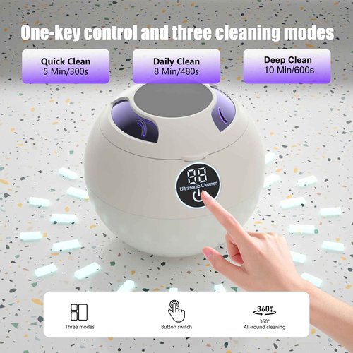 Retainer Cleaner Machine 45kHz Ultrasonic Dental Retainer Cleaner with 3 Modes and Digital Timer Mouth Guard for Retainer Clean, Denture Clean, Night Guard, Braces, Aligner, Jewelry 200ML