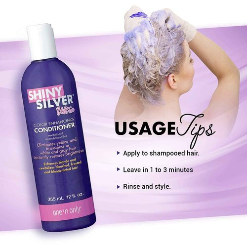 Shiny Silver Conditioner Ultra Color Enhancing 12 Ounce (354ml) (3 Pack)