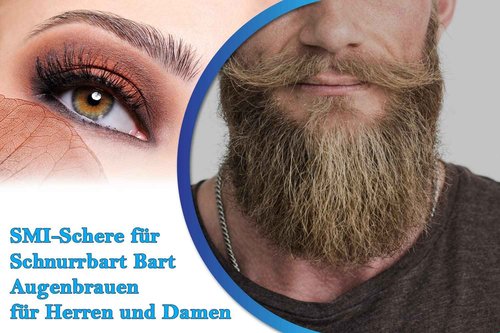 SMI Beard Scissors for Men with Travel Case Mustache Scissors Small scissors Grooming Scissors Eyebrow Scissors for Men and Women