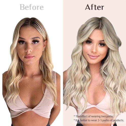 MAXITA Clip in Hair Extensions Real Human Hair, Remy Human Hair Clip in Extensions for Women, Natural Human Hair, 14inch 60g 5Pcs, Balayage Ash Blonde Highlighted Platinum Blonde