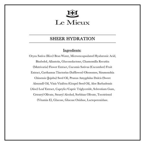 Le Mieux Sheer Hydration - Whipped Gel Cream Face Moisturizer with Micro-Encapsulated Hyaluronic Acid, Lightweight Facial Lotion for Oily & Combination Skin Types (2.5 oz / 75 ml)