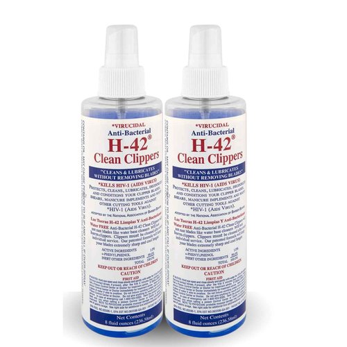 Skin Revolution H-42 Clipper Blade Cleaner – Waterless Clipper Cleaner for Barbers, Anti-Rust Formula for Clippers and Trimmers, Cleans and Cools Blades, 8oz Bottle (2 Pack)