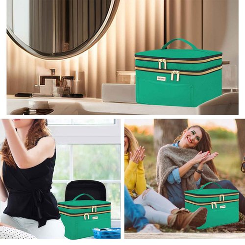 BAFAMYE 8.8L Makeup Travel Bag Women, Large Cosmetic Case, Makeup Bag Organizer Box Travel-Size Accessories Bottles, Brushes, and Skin Care Products, Toiletry Bag for Women 2.33 GAL