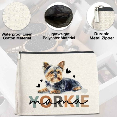 UPNEGE Yorkie Gifts Makeup Bag, Yorkie Mom Gifts Yorkie Owner Gifts Yorkie Mama Cosmetic Bag Zipper Makeup Pouch
