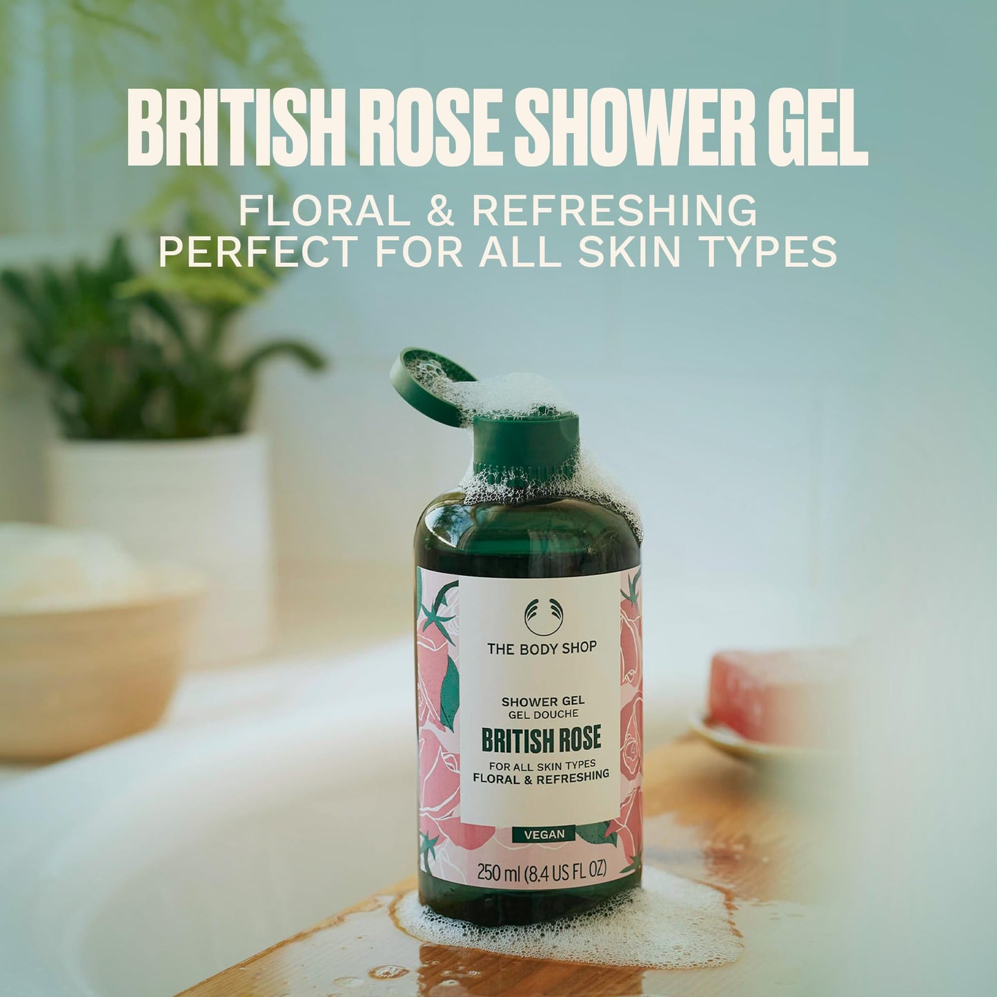 The Body Shop British Rose Petal Soft Shower Gel, 8.4 fl. oz.