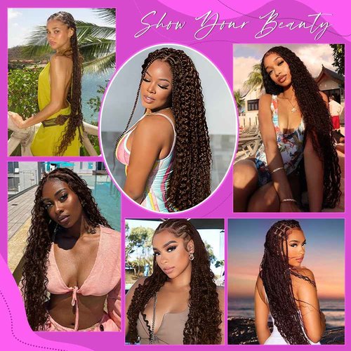 100 Percent Human Boho Braiding Hair 120g Color 4 Deep Wave Bulk Boho Hair for Braiding Curly Bundles Human Hair for Boho Braids Wet and Wavy Braiding Hair Extension No Weft 3 Bundles/Pack Brown18Inch