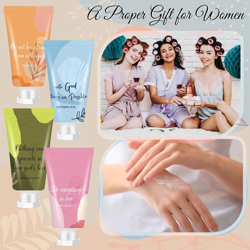 36 Pcs Christian Hand Lotion Bulk Gifts for Women Bible Verse Mini Travel Hand Cream Religious Thanksgiving Christmas Gift for Church Members Prayers Teachers Coworkers Homeless