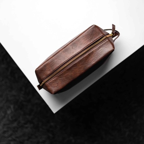 RUBAB MEN Toiletry Bag Set of 2| Vegan Leather, Navy & Tan Shade | Waterproof Travel Pouch Kit for Men & Women