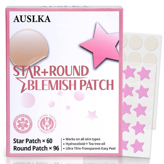 AUSLKA Star Blemish Patches (156 Patches) - Hydrocolloid Patch,Hydrocolloid Patches for Face,Skin Care, Facial Stickers