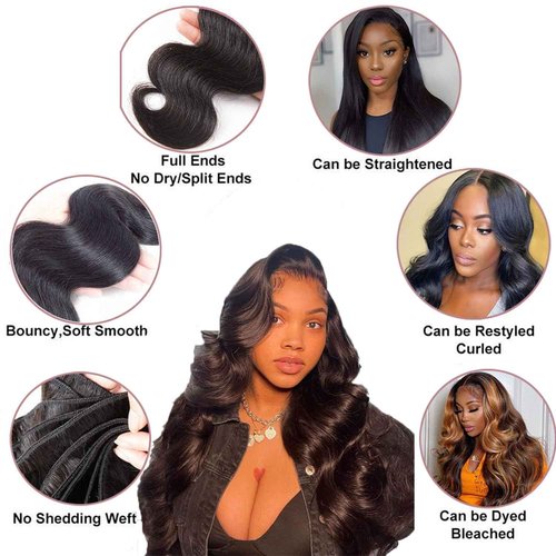 20 Inch 12A Grade Human Hair Bundles Body Wave Bundles 100% Unprocessed Brazilian Virgin Hair Bundles Double Machine Weft Brazilian Body Wave Bundles(1 Bundle)