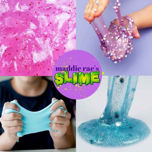 Maddie Rae’s 12oz Slime Storage Jars with Lids (6 Pack)-Clear Plastic Containers for Slime, Beads, Glitter, Sprinkles-Airtight Wide Mouth Refillable Organizer Jars for Kids Party Favors, Arts & Crafts