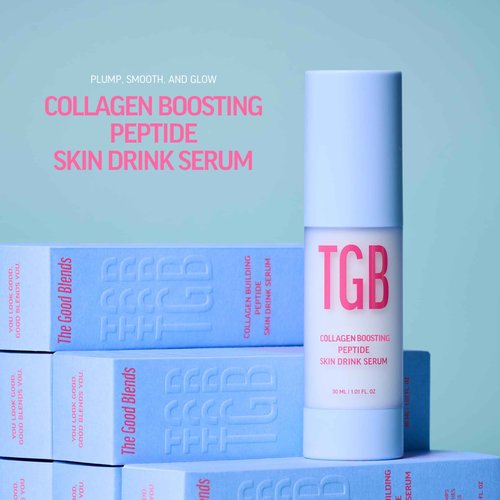 The Good Blends Collagen-Boosting Peptide Skin Drink Serum 1.01 fl oz | Korean Face Serum with Penta Peptides & Hyaluronic Acid | Hydrating, Plumping & Firming