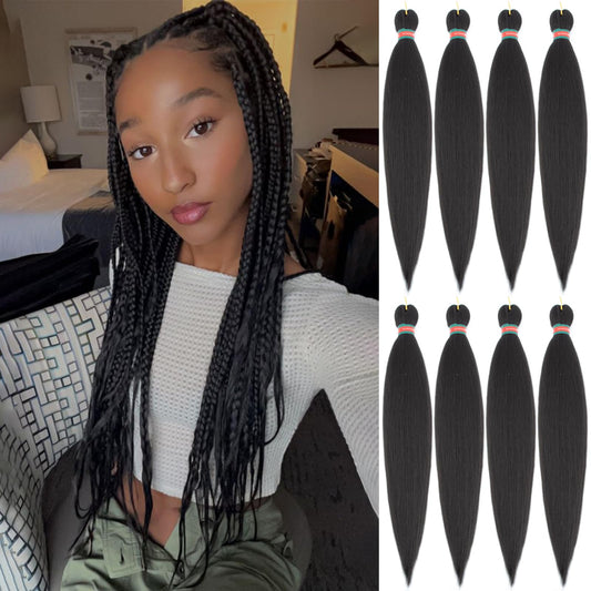 RUN SHUI Braiding Hair,Yaki Texture Braiding Hair Pre Stretched, Braid Hair Extensions, Hot Water Setting Hair Braids(30''-8packs,2)