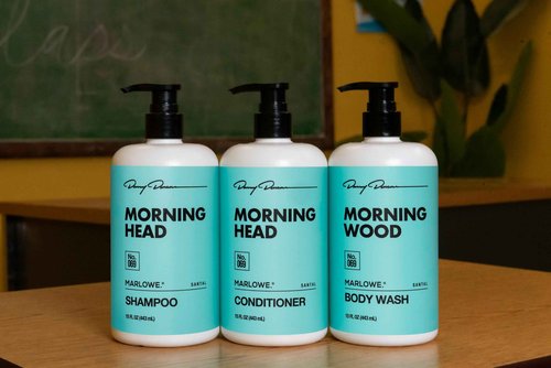 MARLOWE. No. 069 Morning Wood Mens Body Wash 15 Fl Oz, Moisturizing Natural Willow Bark & Green Tea Extracts, Refreshes, Santal Scent