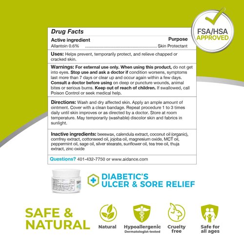 terrasil Foot Ulcer Cream & Sore Relief, Natural Relief & Fast Soothing Treatment, Healing Cream for Leg Ulcers & Sores. 3X Action (1.5 oz)