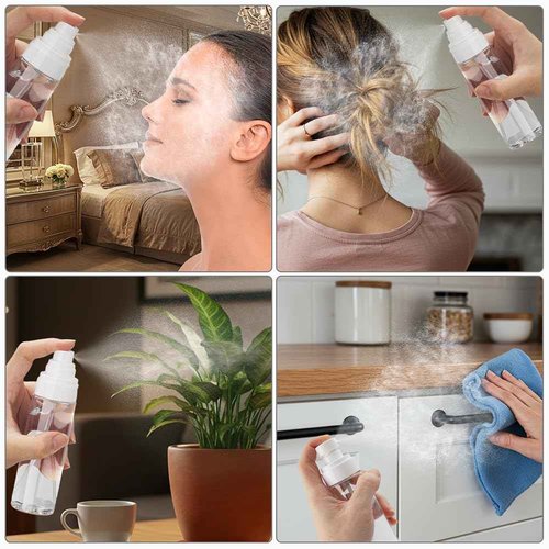 Cosywell Fine Mist Spray Bottles 3.5oz/105ml 5 Pack Leak Proof Mister Spray Bottle Refillable Plastic Hair Spray Bottle for Perfume Skincare Toners Water Cosmetics (Clear)