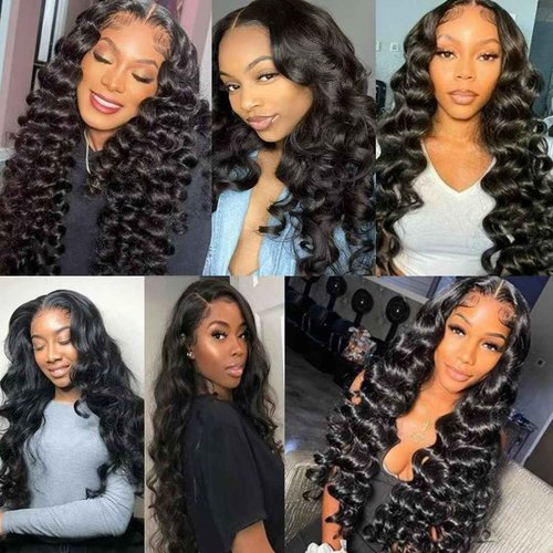 Ladiaryf Loose Wave Bundles Human Hair Short Brazilian Virgin Human Hair Bundles Loose Wave Natural Black Color Can Be Dyed and Styled Total 300g 10 10 10 Inch