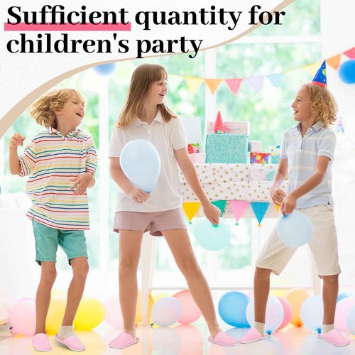 Twistover 6 Pairs Kids Disposable Slippers Non Slip Closed Toe Spa Slippers Comfortable House Spa Indoor Outdoor for 4-12 Years Old Boys Girls Party Hotel Travel(Pink,M)