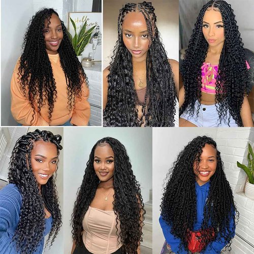 Hailookmey Human Braiding Hair for Boho Braids 150g Deep Wave Human Hair for Braiding 3 Bundles/Pack No Weft Curly Human Hair Extensions for Braids (Natural Black Color,18 Inch)