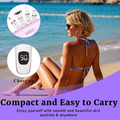 Beanify Electric Razor for Women Men,4 in 1 LED Display Ladies Wet & Dry Body Razors and Facial Hair Remover, Rechargeable Painless Hair Removal Kit for Nose Face Body Leg Bikini Arm Hair