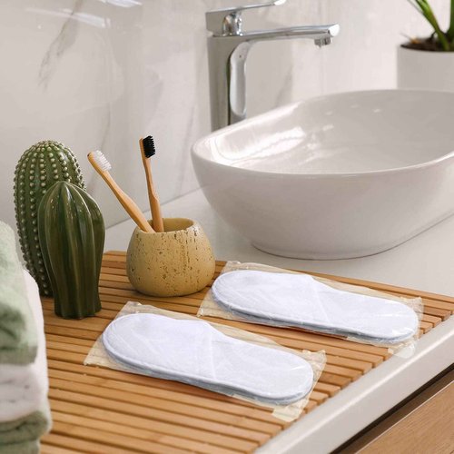 Jecery 40 Pairs Disposable House Slippers for Guests Bulk Slipper Pack for Hotel Spa Travel Shoeless Home White Closed Toe