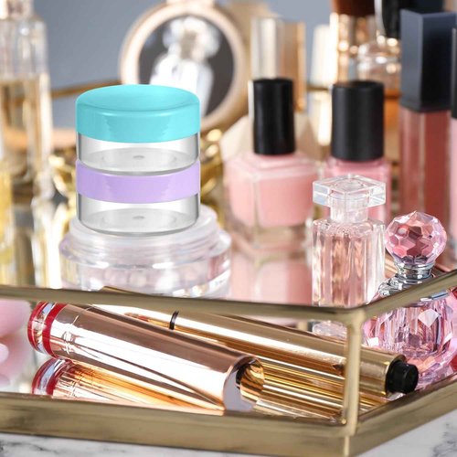 10 Gram 8 pcs Lip Balm Containers Small Plastic Containers Cosmetic Containers Sample Jars Cosmetic Jars Makeup Sample Containers for Lip Balms Lotion Powder Beauty Products
