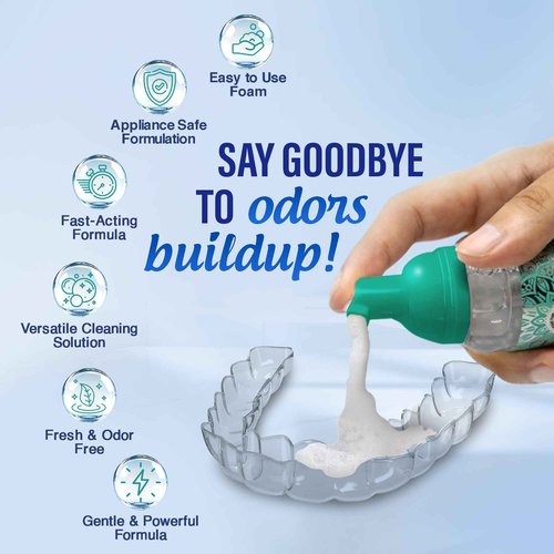 GuruNanda Retainer Cleaner Set – Ultrasonic & UV Cleaning Pod & Aligner Cleaning Foam, Deep Clean & Odor Neutralization for Retainers, Aligners, Dentures & Mouthguards