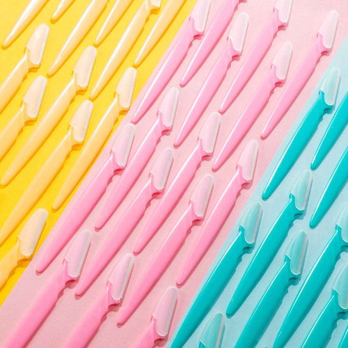 Boao 96 Pieces Eyebrow Razor Eyebrow Trimmer Shavers Dermaplaning Tool Face Razors for Women with Precision Cover (Pack of 2)
