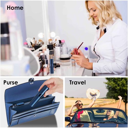 Saiveina 8ml Travel Atomizer Bottles, Refillable Mini Fragrance Bottles, Empty Cologne Sprayer, Pocket Perfume Dispenser (4 Pack)