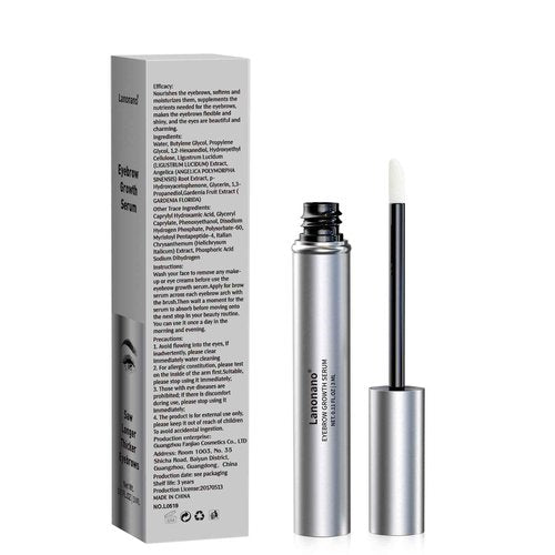 Lanonano Eyebrow Serum, Fuller & Longer Looking Eyebrow Growth Serum, Advanced Eyebrow Enhancement, Vegan & Cruelty-Free, 0.1 Fl Oz（3ml）