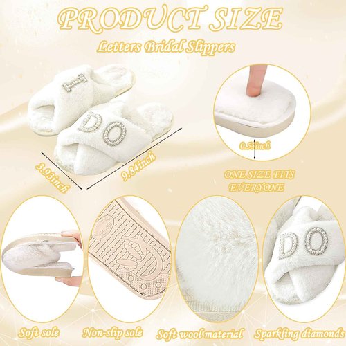 Tkifoda Bride to Be Gifts, Bridal Shower Gifts, Wedding Gift, Bride Tote Bag Makeup Bag Robe Slippers Hair Clip I Do Slippers Wedding Robe Cosmetic Bag