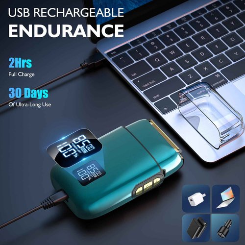 Electric Razor for Men Face, Bazivve Electric Shavers for Men, Foil Shaver with 3 Adjustable Speeds, Rechargeable Waterproof Close Shave Trimmer with LED Display for Face/Beard/Head Shavers (Blue)