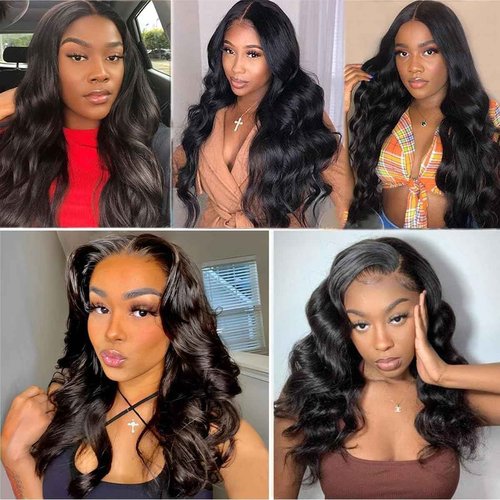Human Hair Bundles Body Wave 8 10 12 14 Inch 100% Unprocessed Brazilian Body Wave 4 Bundles Human Hair Extensions for Women Quick Weave Natural Color