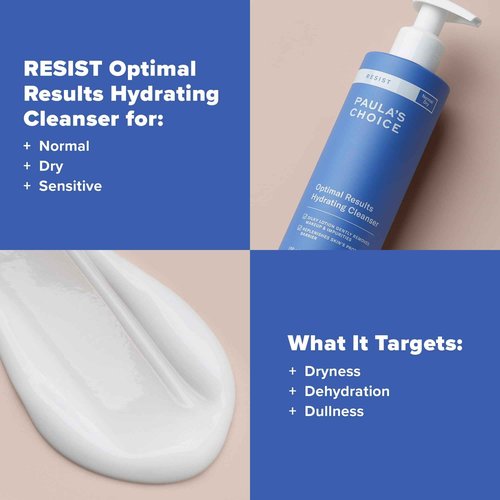 Paula's Choice RESIST Optimal Results Hydrating Cleanser, Green Tea & Chamomile, Anti-Aging Face Wash, Dry Skin, 6.4 Ounce