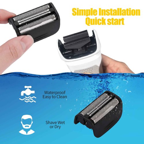 Replacement Head and Cutter Assembly Compatible with Remington PF7400, PF7500, and PF7600 Foil Shavers，2 PACK（BLACK）