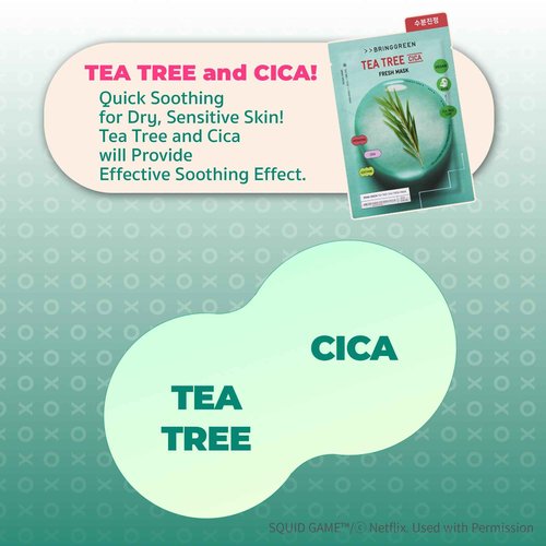BRING GREEN X NETFLIX SQUID GAME Edition Fresh Facial Mask 10ea (TEA TREE CICA 5ea + YOUNGHEE 5ea)