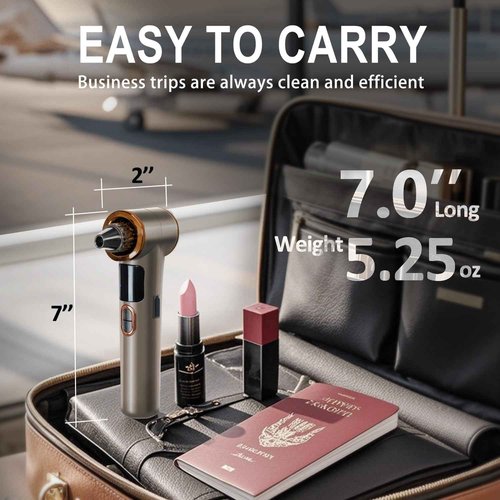 Blackhead Remover Vacuum with Heating, Blackhead Extractor 3 Adjustable Suction Levels 9 Modes, Pore Vacuum Blackhead Suction Remover, Comedone Extractor Kit for Deep Pore Cleaning (Golden)