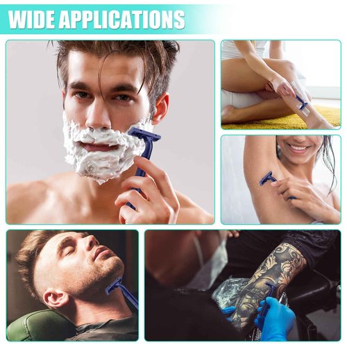 MAGDIY Disposable Razors Bulk for Men 200 Pack, Homeless Supplies Bulk, Twin Blade Mens Travel Supply Razor for Shaving, Safety Beard Shavers for Camping Bathing Hotel (Blue)