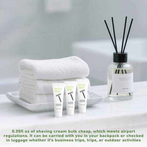 100 Shaving Cream Bulk Travel 10ml/0.35fl oz,Disposable Shaving Cream in Bulk Travel Shave Cream for Hotel Homeless,White Tea
