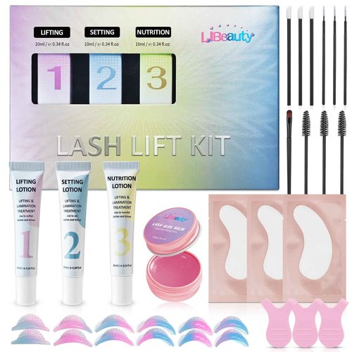 Lash Lift and Brow Lamination Kit, 2-in-1 Eyelash & Eyebrow Perm Set with Glue Balm, 4-6 Weeks Curl, Easy Application for Beginner and Salon