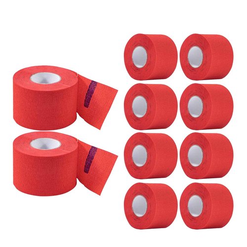 ooloveminso Barber Neck Strip 10 Rolls, Barber Accessories Barbershop Salon Supplies, Disposable Stretchy Neck Strip Hair Edge Paper for Haircuting Styling 1000 Strips (Red)
