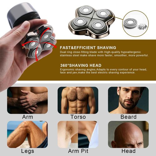 Shaver PRO 4 Head Replacement Blades - Compatible with Skull Shaver Pitbull, Butterfly Kiss Pro & Palm Shaver - Electric Shaver & Head Shaver Blade for Bald Head Shavers for Men/Women(3 Packs)
