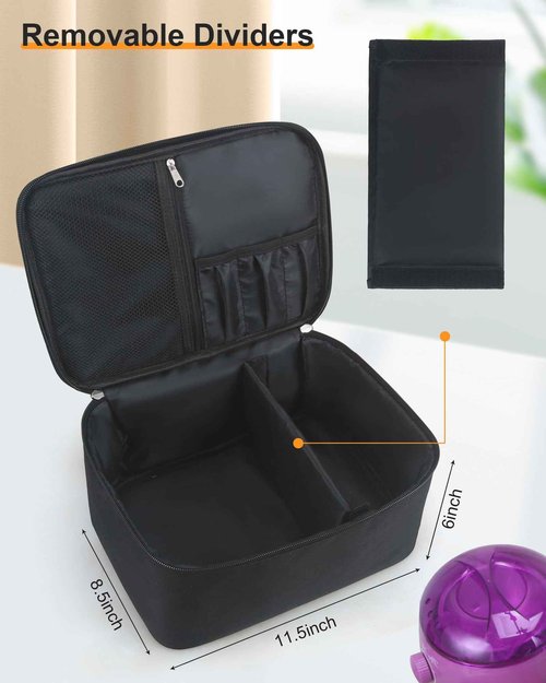 Meiiy Waxing Kit Bag,Wax Warmer Organizer Bag Wax Kit for Hair Removal Storage Bag Hair Removal Wax Tool Bag (Black)