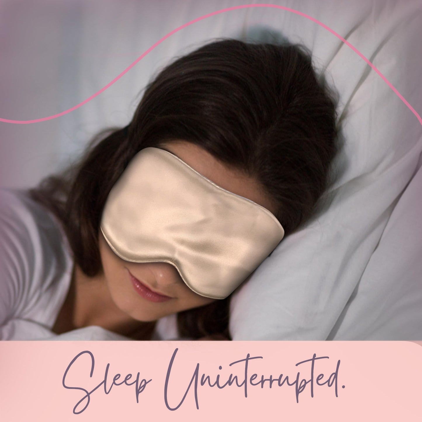 CELESTIAL SILK 100% Silk Sleep Mask for Women with Silk Covered Elastic Strap, 100% Silk Filled Silk Eye Mask for Sleeping (One Size, Taupe)