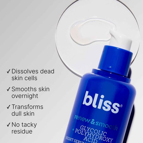 Bliss Vitamin C Bright Idea + Glycolic Acid Renew & Smooth Day and Night Serum Duo | Anti-Aging and Brightening Face Serums Duo for Bright, Smooth & Firm Skin | Vegan, Clean & Cruelty-Free | 2x1 Fl Oz