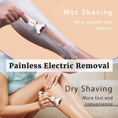 Beanify Electric Razor for Women Men,4 in 1 LED Display Ladies Wet & Dry Body Razors and Facial Hair Remover, Rechargeable Painless Hair Removal Kit for Nose Face Body Leg Bikini Arm Hair