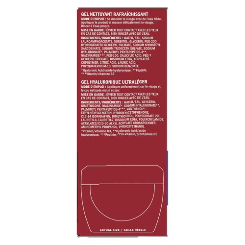 Olay Hyaluronic Duo Pack, Refreshing Gel Face Wash, Fragrance-Free 5 fl oz, Hyaluronic Ultralight Gel Face Moisturizer, Fragrance-Free 1.7 oz