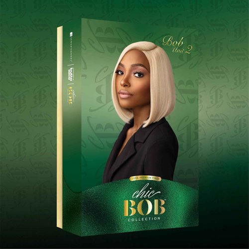 Sensationnel Chicbob Lace Frontwig - Bob Unit 2 Face Framing Glueless Wig Wide 5 Inch Deep Part Synthetic Preplucked Hairline (1 JETBLACK)