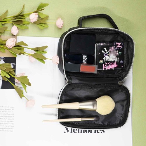 Holymid Travel Cosmetic Bag, Large Capacity Cartoon Cosmetic Pouch Makeup Bag with Zipper, PU Travel Toiletry Bag Makeup Accessories Organizer, Storage Bags Makeup Pouch for Women Girls