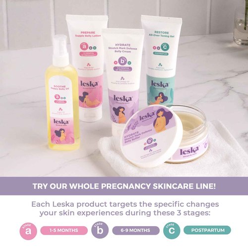 Leska Maternity Stage C Set 2-Pack Bundle | RESTORE All-Over Toning Gel l (Postpartum) | Part of a Complete 3-Stage Pregnancy Skincare System (Set of 2, 4oz each)